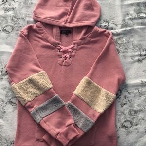 A pink hoodie for girls.